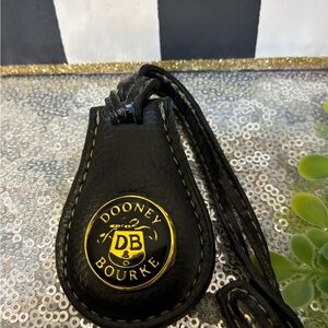 Dooney & Bourke Black and Gold Leather Keychain